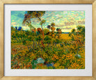 Vincent van Gogh Print, 123 Sunset at Montmajour 1888_10x8 in a gold frame