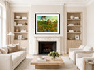 Vincent van Gogh Print, 123 Sunset at Montmajour 1888_10x8 displayed in a Scandinavian living room