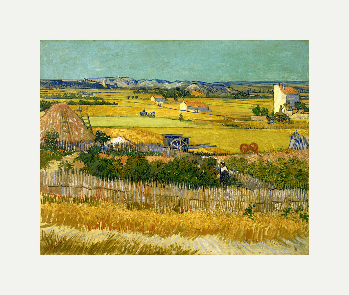 Vincent van Gogh Print, 129 The harvest (1888)_10x8 with an off-white border for rolled canvas