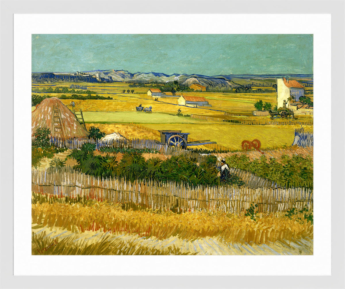 Vincent van Gogh Print, 129 The harvest (1888)_10x8 in a white frame