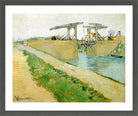 Vincent van Gogh Print, 130 The Langlois bridge (1888)_10x8 in a dark grey frame
