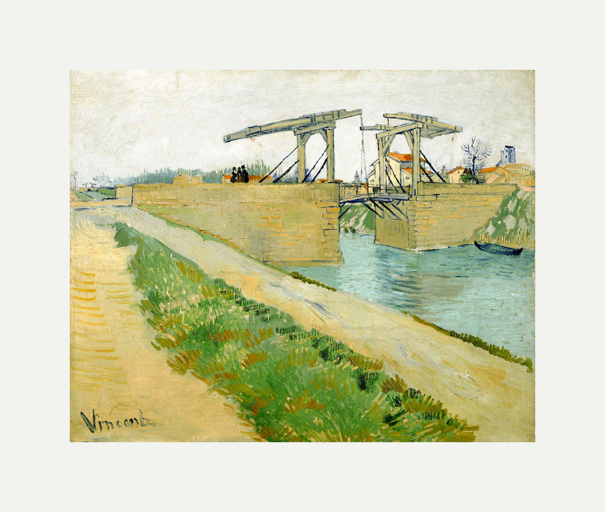 Vincent van Gogh Print, 130 The Langlois bridge (1888)_10x8 with an off-white border for rolled canvas