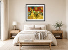 Vincent van Gogh Print, 131 the night cafe_10x8 displayed above a bed