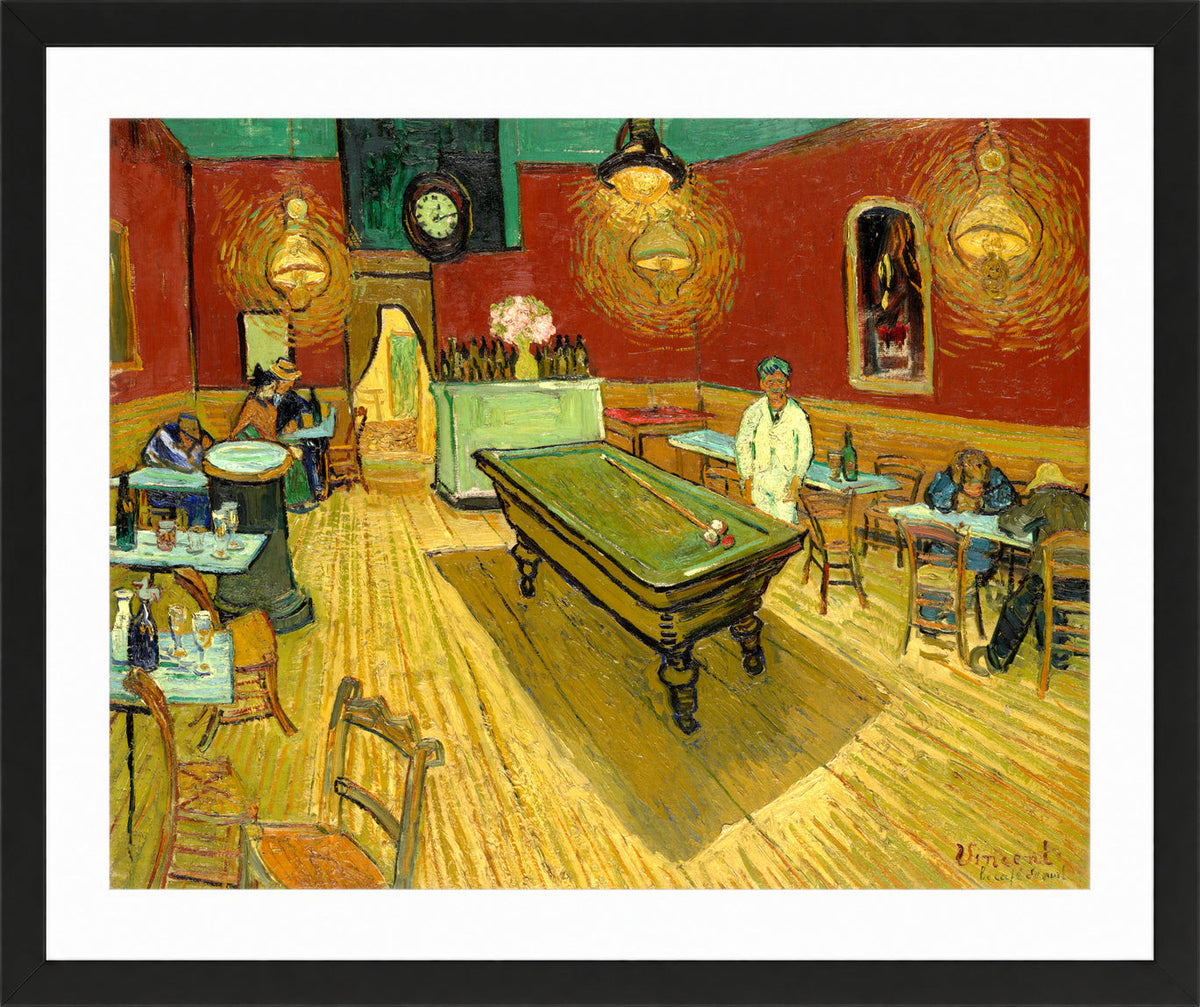 Vincent van Gogh Print, 131 the night cafe_10x8 in a black frame