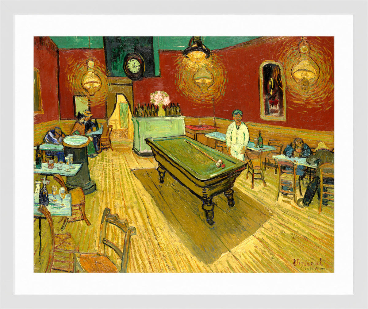 Vincent van Gogh Print, 131 the night cafe_10x8 in a white frame