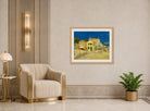 Vincent van Gogh Print, 137 the yellow house_10x8 displayed in an Art Deco interior