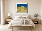 Vincent van Gogh Print, 137 the yellow house_10x8 displayed above a bed