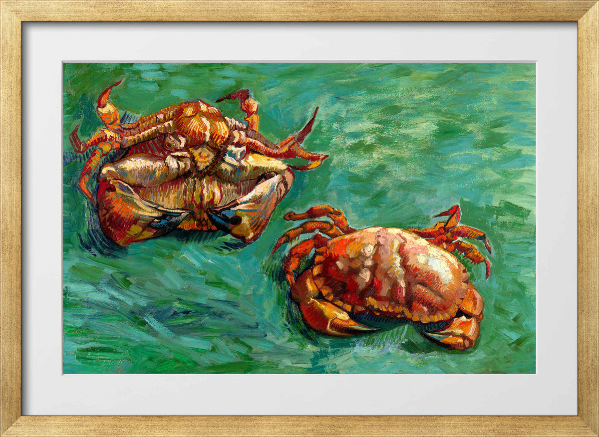 Vincent van Gogh Print, 141 Two Crabs_12x8 in a gold frame