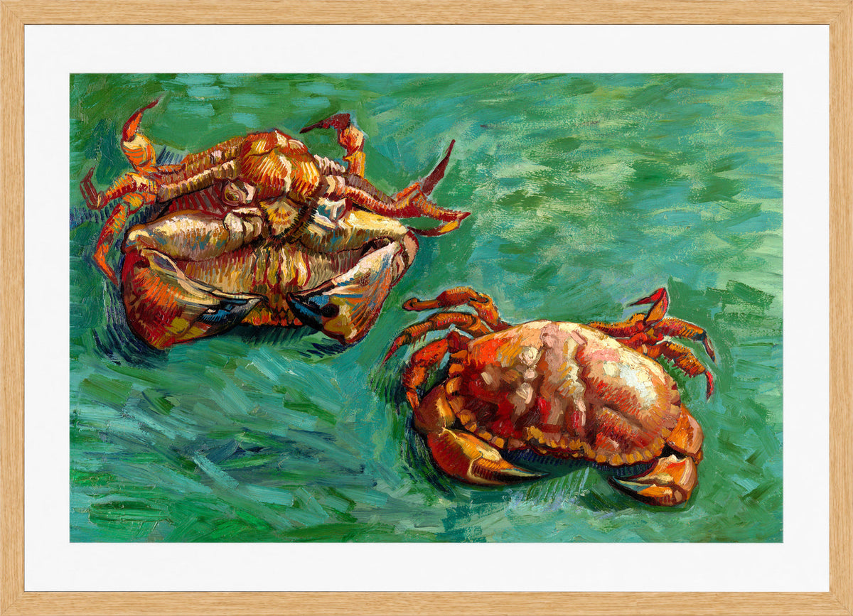 Vincent van Gogh Print, 141 Two Crabs_12x8 in an oak frame