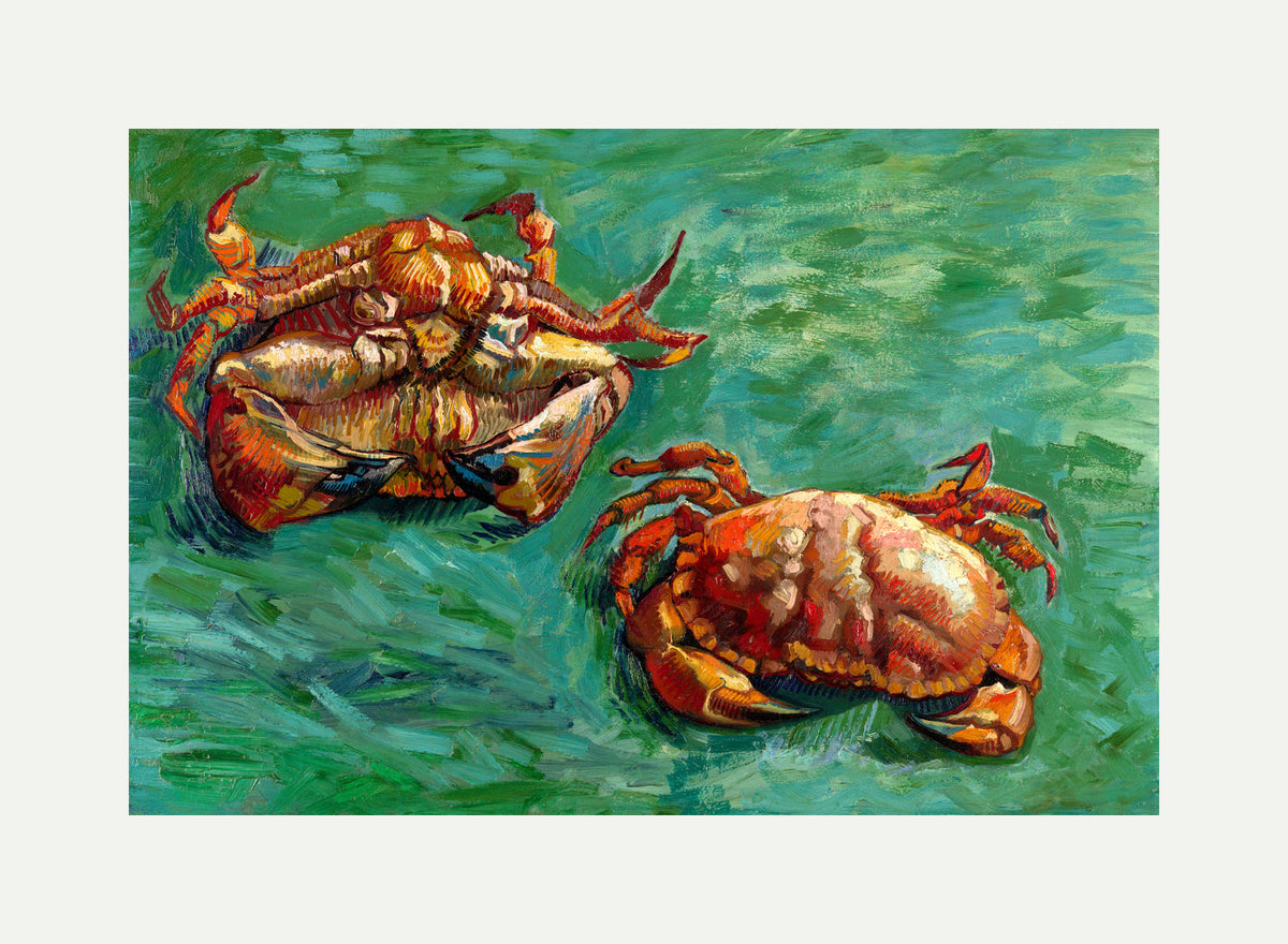 Vincent van Gogh Print, 141 Two Crabs_12x8 with an off-white border for rolled canvas