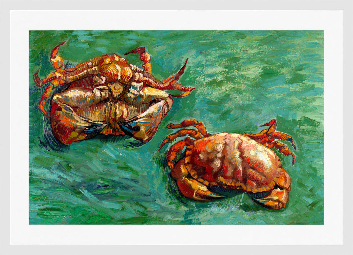 Vincent van Gogh Print, 141 Two Crabs_12x8 in a white frame