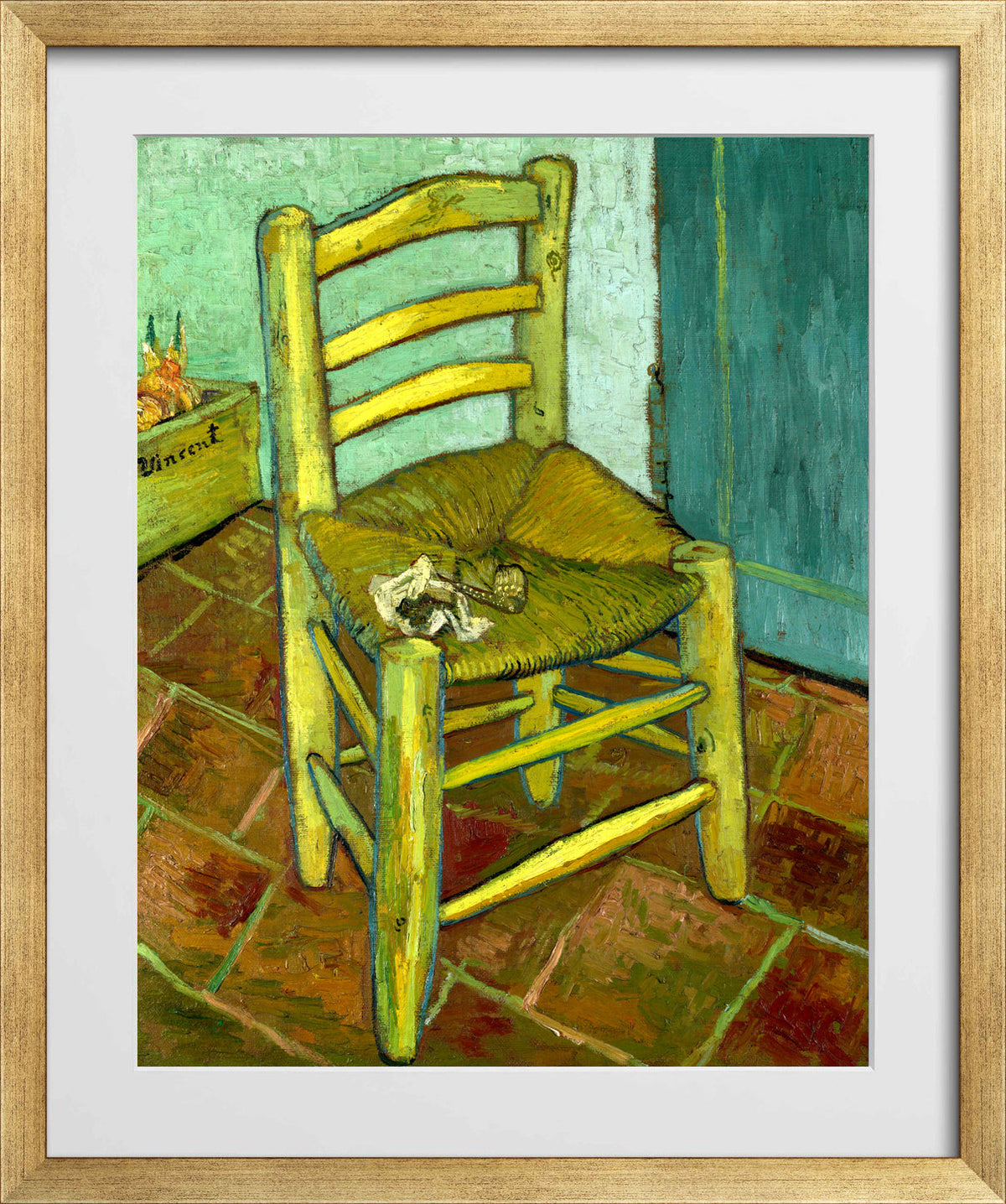 Vincent van Gogh Print, 144 Van Gogh's Chair_10x8 in a gold frame