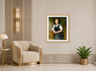 William-Adolphe Bouguereau Print, A Study For The Secret displayed in an Art Deco interior