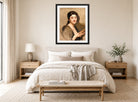 William-Adolphe Bouguereau Print, A Young Woman with a Fan displayed above a bed