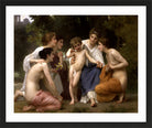William-Adolphe Bouguereau Print, Admiration (1897) in a black frame