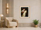 William-Adolphe Bouguereau Print, Admiration Maternelle displayed in an Art Deco interior