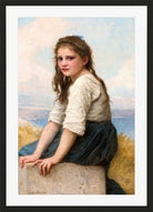 William-Adolphe Bouguereau Print, Au Bord De La Mer (1903) in a black frame