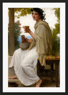 William-Adolphe Bouguereau Print, Bacchante (1894) in a black frame