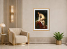 William-Adolphe Bouguereau Print, Bathing Woman (1864) displayed in an Art Deco interior