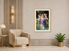 William-Adolphe Bouguereau Print, Chansons de printemps (1889) displayed in an Art Deco interior