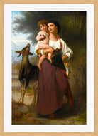 William-Adolphe Bouguereau Print, Convoitise in a light oak frame