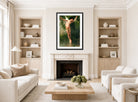 William-Adolphe Bouguereau Print, Cupid flying over water (1900) displayed in a Scandinavian living room