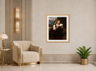 William-Adolphe Bouguereau Print, Daughter of Fisherman (1872) displayed in an Art Deco interior