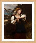 William-Adolphe Bouguereau Print, Daughter of Fisherman (1872) in a light oak frame