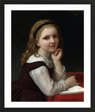William-Adolphe Bouguereau Print, Distraction (1868) in a black frame