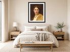 William-Adolphe Bouguereau Print, Étude de la tête (1898) displayed above a bed