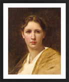 William-Adolphe Bouguereau Print, Étude de la tête (1898) in a black frame