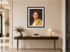 William-Adolphe Bouguereau Print, Étude de la tête (1898) displayed above a console table