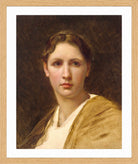 William-Adolphe Bouguereau Print, Étude de la tête (1898) in a light oak frame
