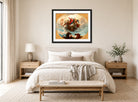 William-Adolphe Bouguereau Print, Etude pour le plafond de la Chapelle de Vierge à la Rochelle displayed above a bed