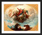 William-Adolphe Bouguereau Print, Etude pour le plafond de la Chapelle de Vierge à la Rochelle in a black frame
