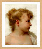 William-Adolphe Bouguereau Print, Etude; tête de petite fille (visage de profil) (1888) in a light oak frame