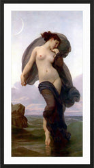 William-Adolphe Bouguereau Print, Evening Mood (1882) in a black frame