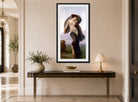 William-Adolphe Bouguereau Print, Evening Mood (1882) displayed above a console table
