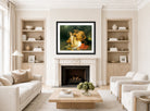 William-Adolphe Bouguereau Print, Faun and Bacchante (1860) displayed in a Scandinavian living room
