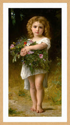 William-Adolphe Bouguereau Print, Fleurs De Printemps (1878) in a light oak frame