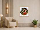William-Adolphe Bouguereau Print, Flora And Zephyr (1875) displayed in an Art Deco interior