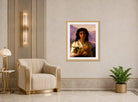 William-Adolphe Bouguereau Print, Girl Holding Lemons (1899) displayed in an Art Deco interior
