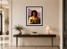 William-Adolphe Bouguereau Print, Girl Holding Lemons (1899) displayed above a console table