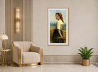 William-Adolphe Bouguereau Print, Glaneuse (1894) displayed in an Art Deco interior