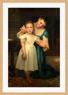 William-Adolphe Bouguereau Print, Indoors (1840-1905) in a light oak frame