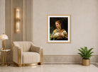William-Adolphe Bouguereau Print, Innocence (1873) displayed in an Art Deco interior