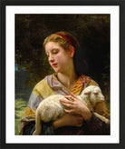 William-Adolphe Bouguereau Print, Innocence (1873) in a black frame