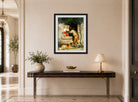 William-Adolphe Bouguereau Print, Italian Lovers displayed above a console table