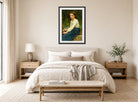 William-Adolphe Bouguereau Print, Jeune Fille Aux Raisins (1904) displayed above a bed