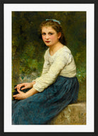 William-Adolphe Bouguereau Print, Jeune Fille Aux Raisins (1904) in a black frame
